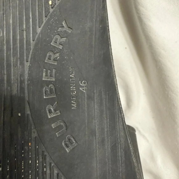 Burberry Black Rubber Slides Size 46 (US 12/13) Logo Designer Sandals - Picture 5 of 11